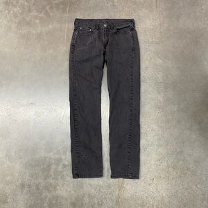 Levi’s 514 Straight Fit Black Denim Jeans Mens 32x32